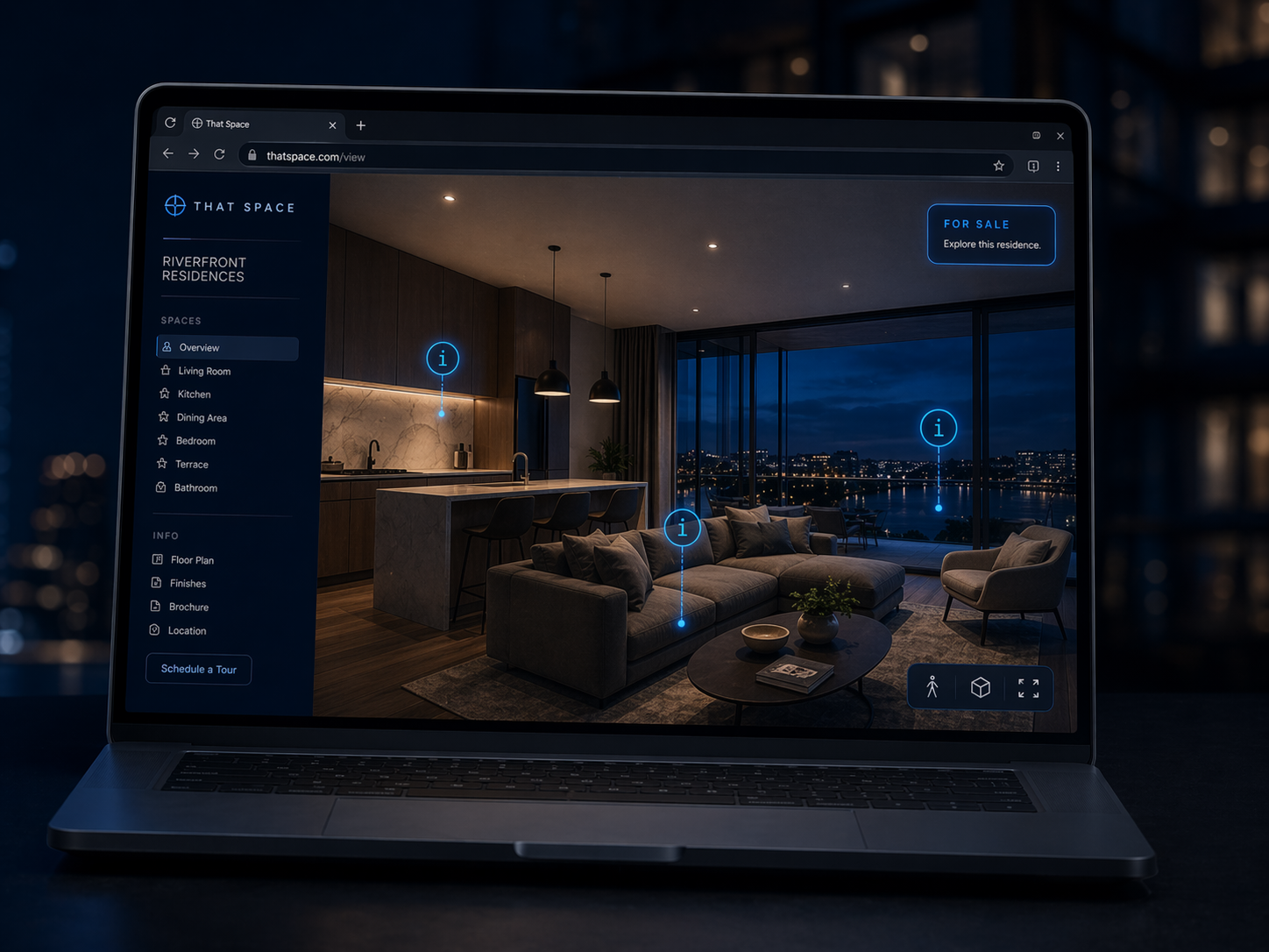 That Space platform experience shown in a cinematic virtual interior